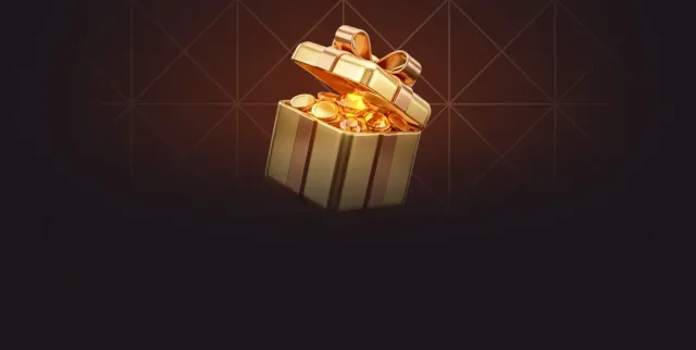 Golden gift box on a dark background for the Wanted Win weekend reload bonus